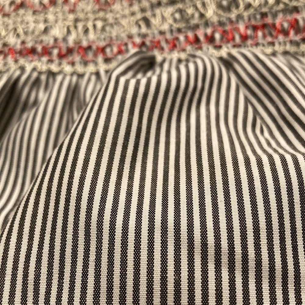 Style Envy striped smocked embroidered off the shoulder crop top - Picture 9 of 9